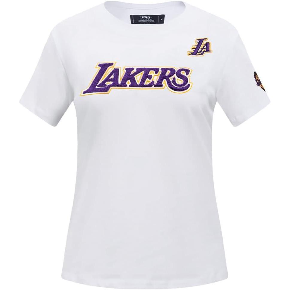 image:imageWomens NBA Classic Chenille Cotton Short Sleeve Slim Fit TeeWhite