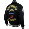 Pro Standard Mens NFL Los Angeles Chargers Old English Satin Jacket