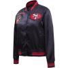 Pro Standard Womens NFL Retro Classics Satin Jacket(Black/Red)