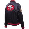 Pro Standard Womens NFL Retro Classics Satin Jacket(Black/Red)