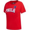 Womens NBA Classic Chenille Cotton Short Sleeve Slim Fit Tee(Red)