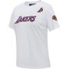 Womens NBA Classic Chenille Cotton Short Sleeve Slim Fit Tee(White)