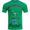Pro Standard Mens NFL Philadelphia Eagles Old English Short Sleeve Tee Kelly Green