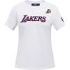 Womens NBA Classic Chenille Cotton Short Sleeve Slim Fit Tee(White)