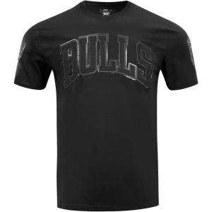 Mens NBA Classic Triple Black Cotton Short Sleeve Tee(Black)