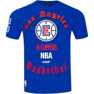 Pro Standard Mens Mens NBA Old English Cotton Single Short Sleeve Tee(Red/Midnight Navy)