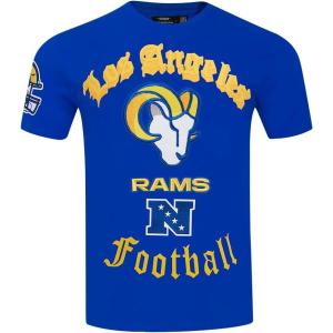 Pro Standard Mens NFL Los Angeles Rams Old English Short Sleeve Tee Royal Blue