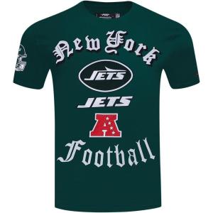 Pro Standard Mens NFL New York Jets Old English Short Sleeve Tee Forest Green