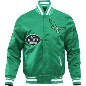 Pro Standard Mens NFL Old English Satin Jacket(Kelly Green)