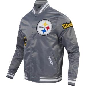 Pro Standard Mens NFL Pittsburgh Steelers Old English Satin Jacket