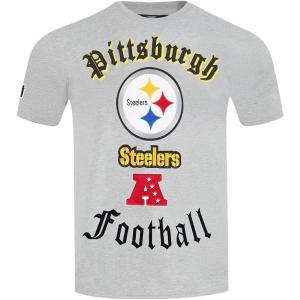 Pro Standard Mens NFL Pittsburgh Steelers Old English Short Sleeve Tee Heather Grey