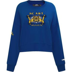 Pro Standard NCAA womens Womens College Classic Essentials Brushed Back French Terry Crewneck Sweatshirt(Dodger Blue)