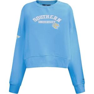 Pro Standard NCAA womens Womens College Classic Essentials Brushed Back French Terry Crewneck Sweatshirt(University Blue)