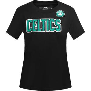 Womens NBA Classic Chenille Cotton Short Sleeve Slim Fit Tee(Black)