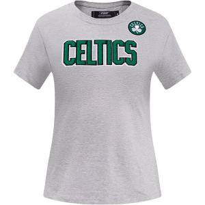 Womens NBA Classic Chenille Cotton Short Sleeve Slim Fit Tee(Heather Grey)