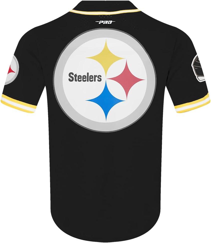 image:imagePro Standard Mens NFL Mesh Button Down TopBlackYellow