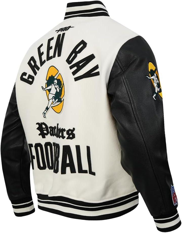 image:imagePro Standard Mens NFL Modern Originals Varsity JacketEggshell Black