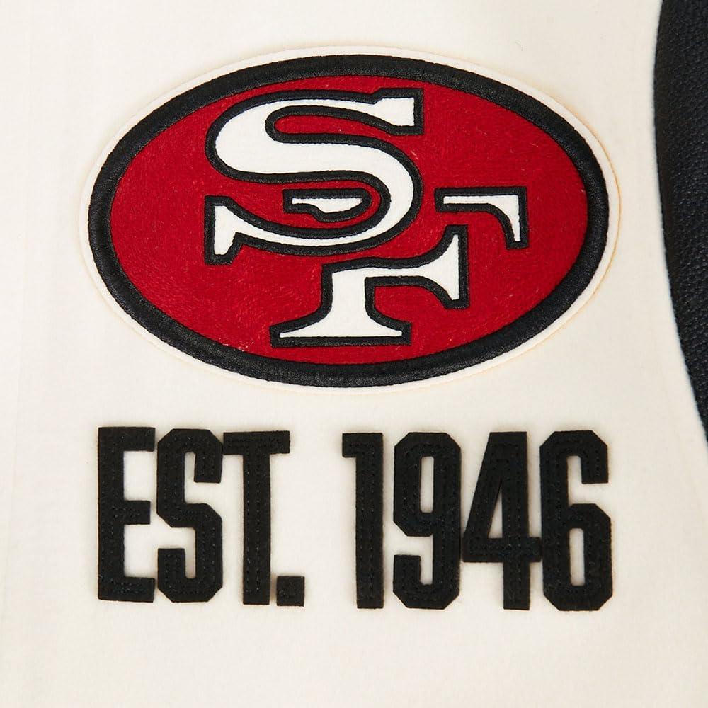 image:imagePro Standard Mens NFL Modern Originals Varsity JacketEggshell Black