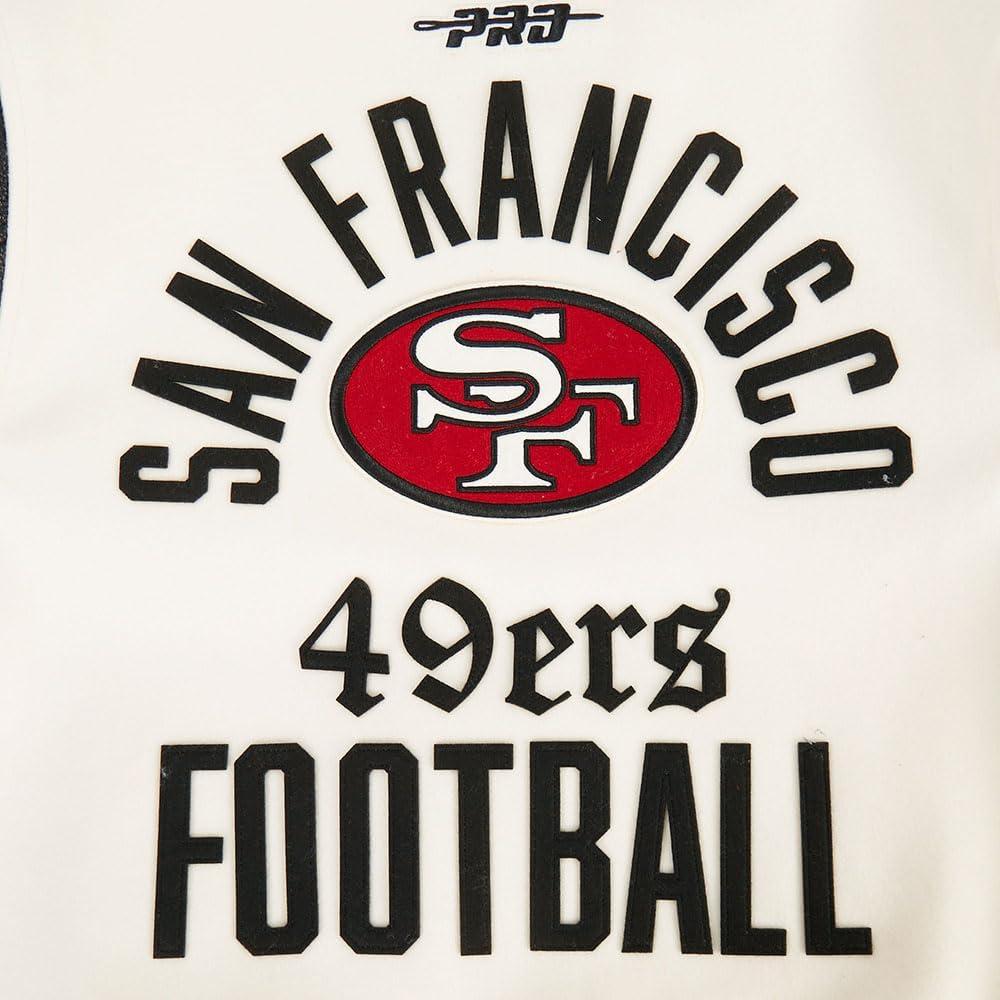 image:imagePro Standard Mens NFL Modern Originals Varsity JacketEggshell Black