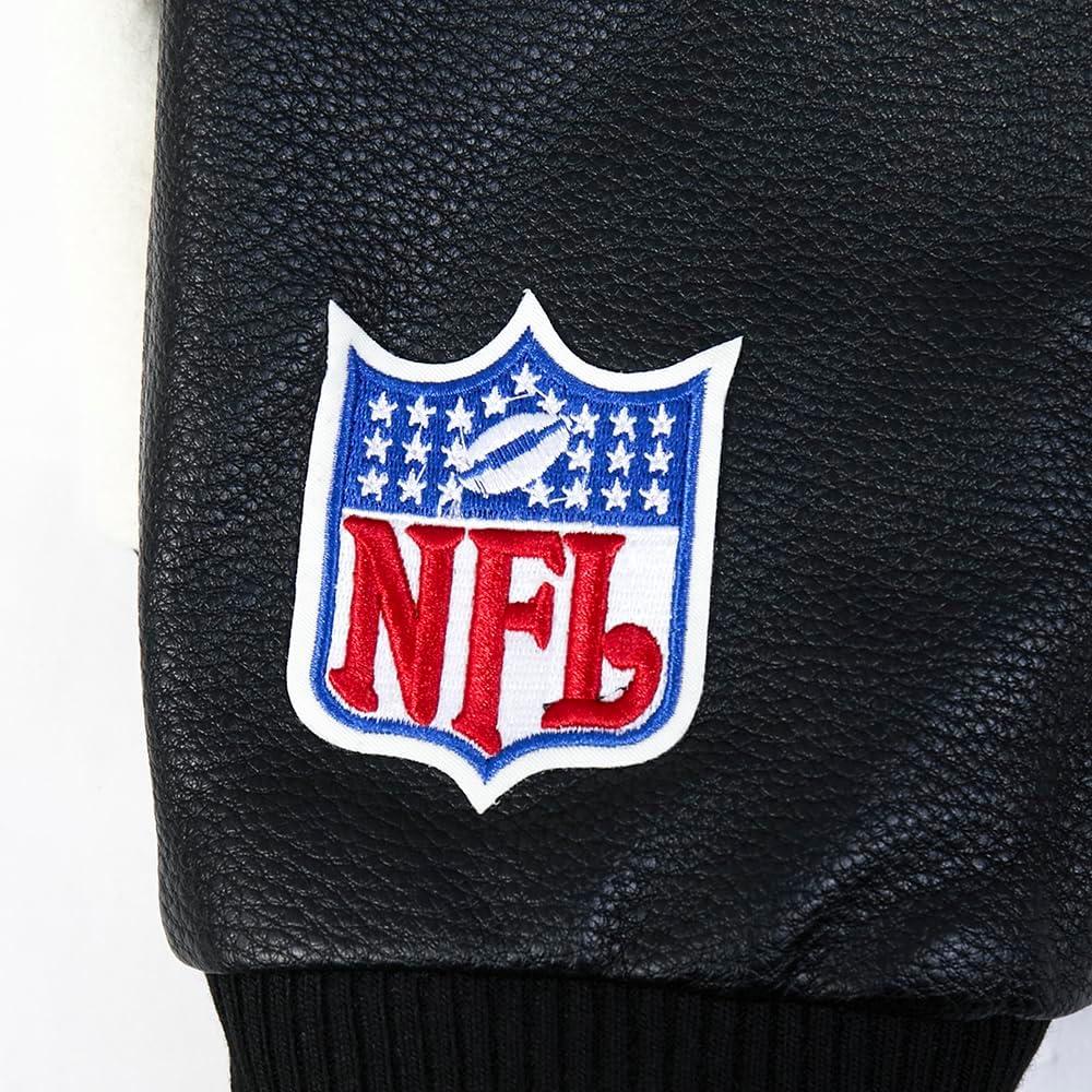 image:imagePro Standard Mens NFL Modern Originals Varsity JacketEggshell Black