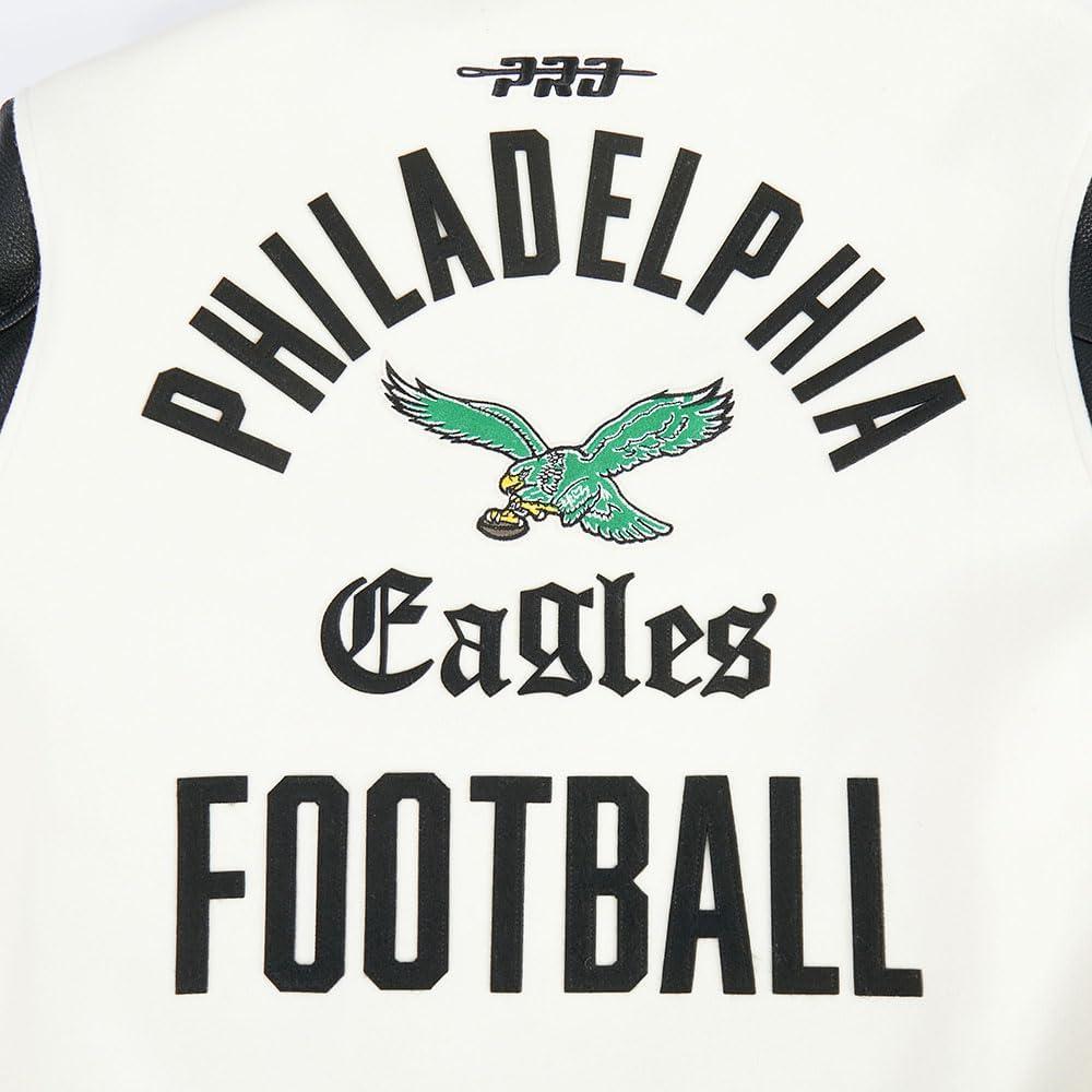 image:imagePro Standard Mens NFL Modern Originals Varsity JacketEggshell Black