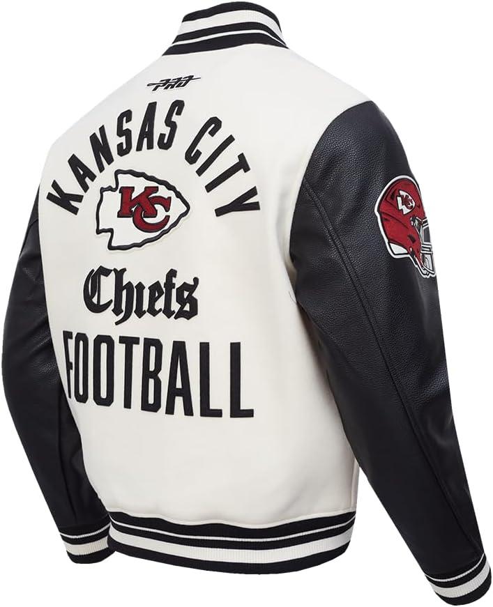 image:imagePro Standard Mens NFL Modern Originals Varsity JacketEggshell Black
