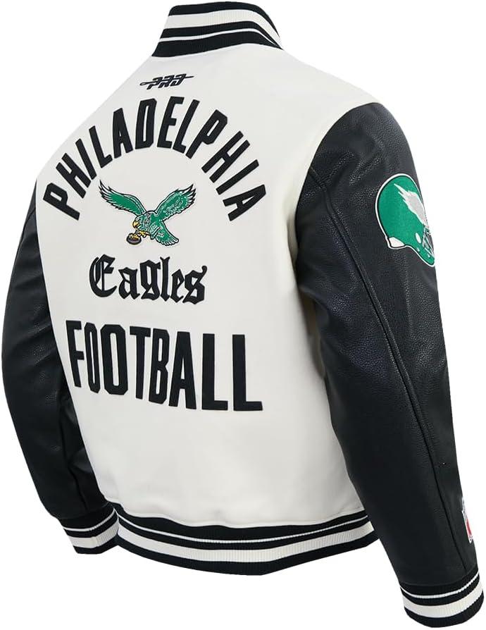 image:imagePro Standard Mens NFL Modern Originals Varsity JacketEggshell Black