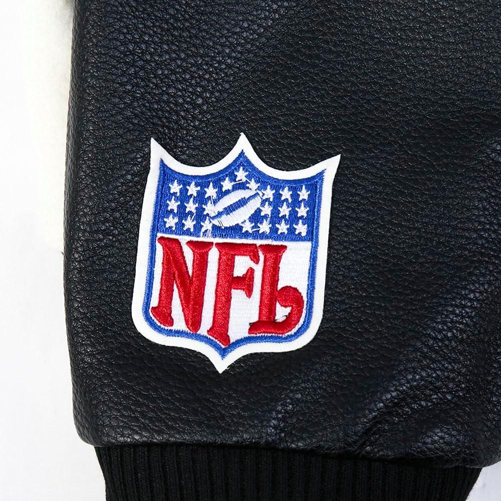 image:imagePro Standard Mens NFL Modern Originals Varsity JacketEggshell Black