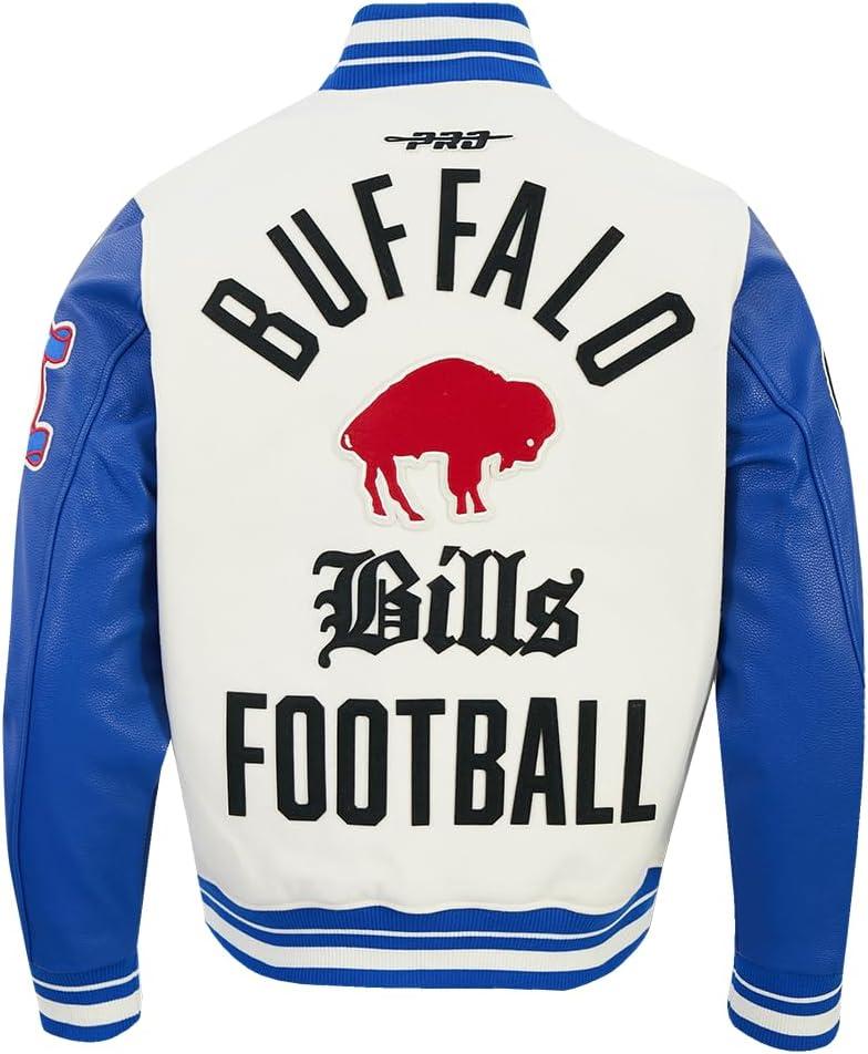 image:imagePro Standard Mens NFL Modern Originals Varsity JacketEggshellRoyal Blue