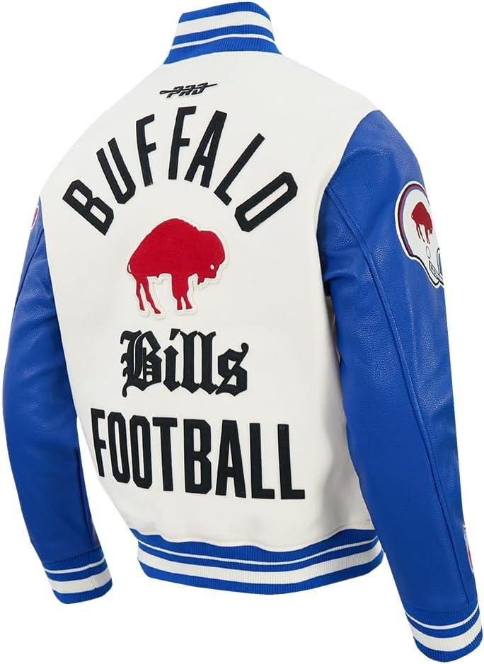 image:imagePro Standard Mens NFL Modern Originals Varsity JacketEggshellRoyal Blue
