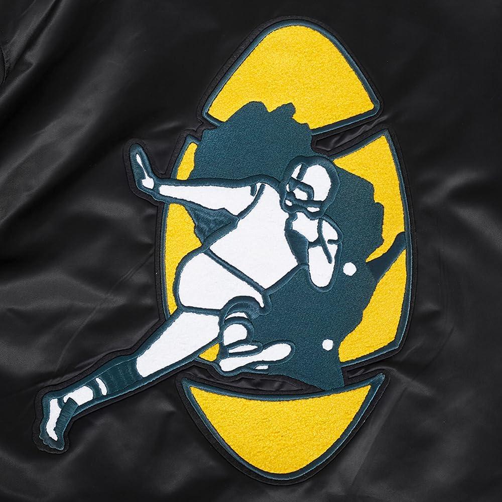 image:imagePro Standard Mens NFL Retro Classics Satin JacketBlack