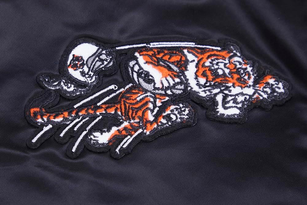 image:imagePro Standard Mens NFL Retro Classics Satin JacketBlackOrange