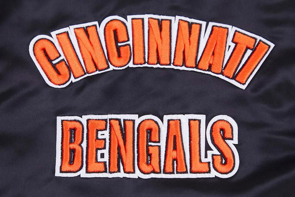 image:imagePro Standard Mens NFL Retro Classics Satin JacketBlackOrange
