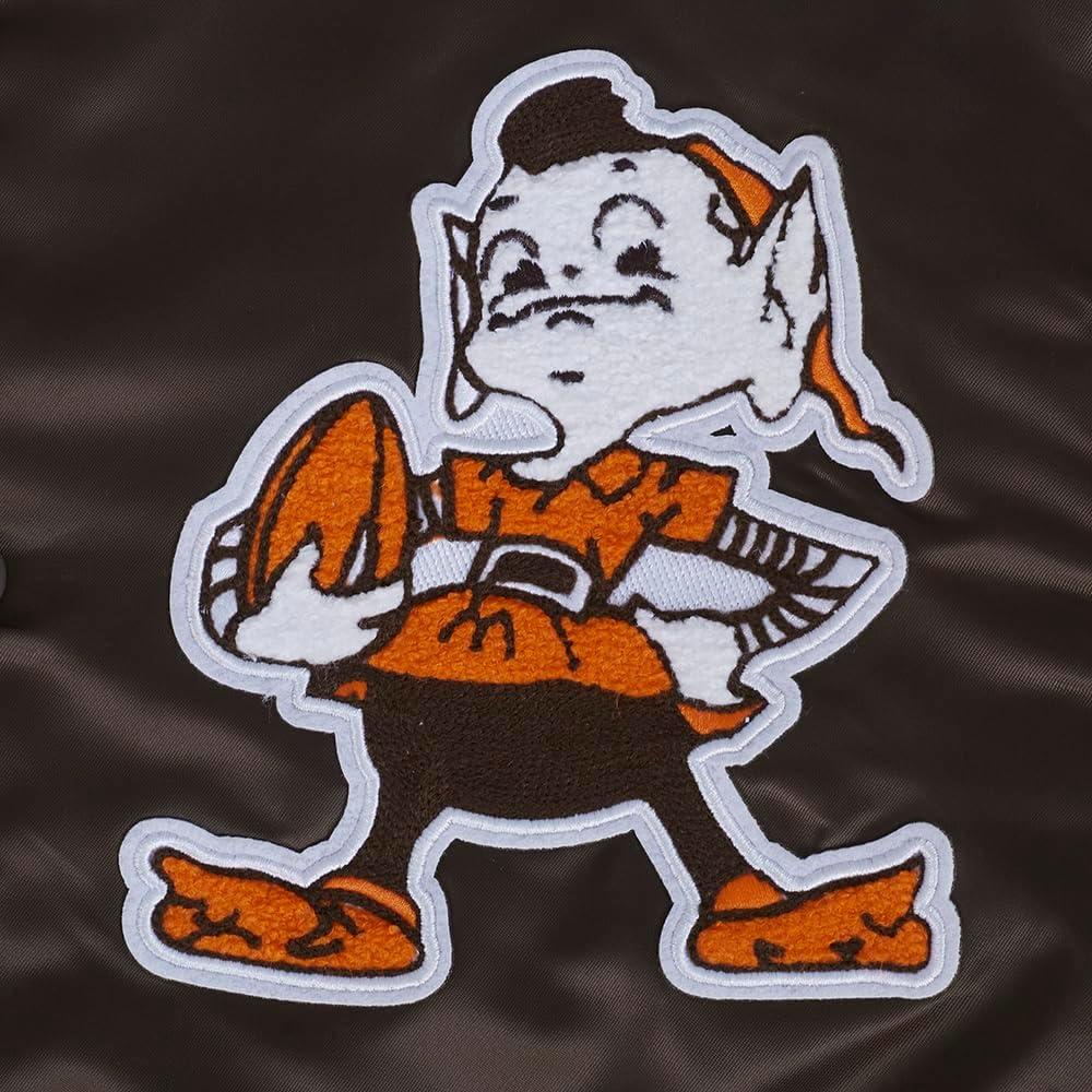 image:imagePro Standard Mens NFL Retro Classics Satin JacketBrown