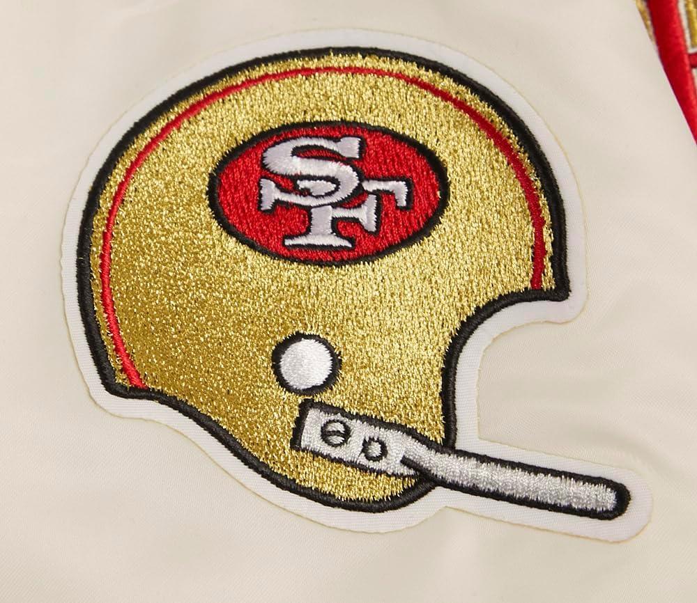image:imagePro Standard Mens NFL Retro Classics Satin JacketEggshell Red