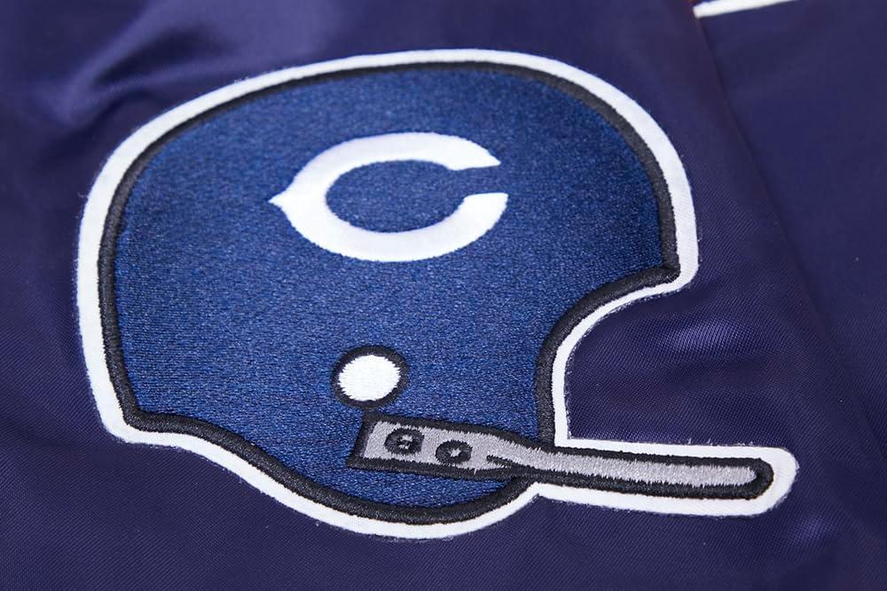 image:imagePro Standard Mens NFL Retro Classics Satin JacketMidnight NavyOrangeMidnight Navy