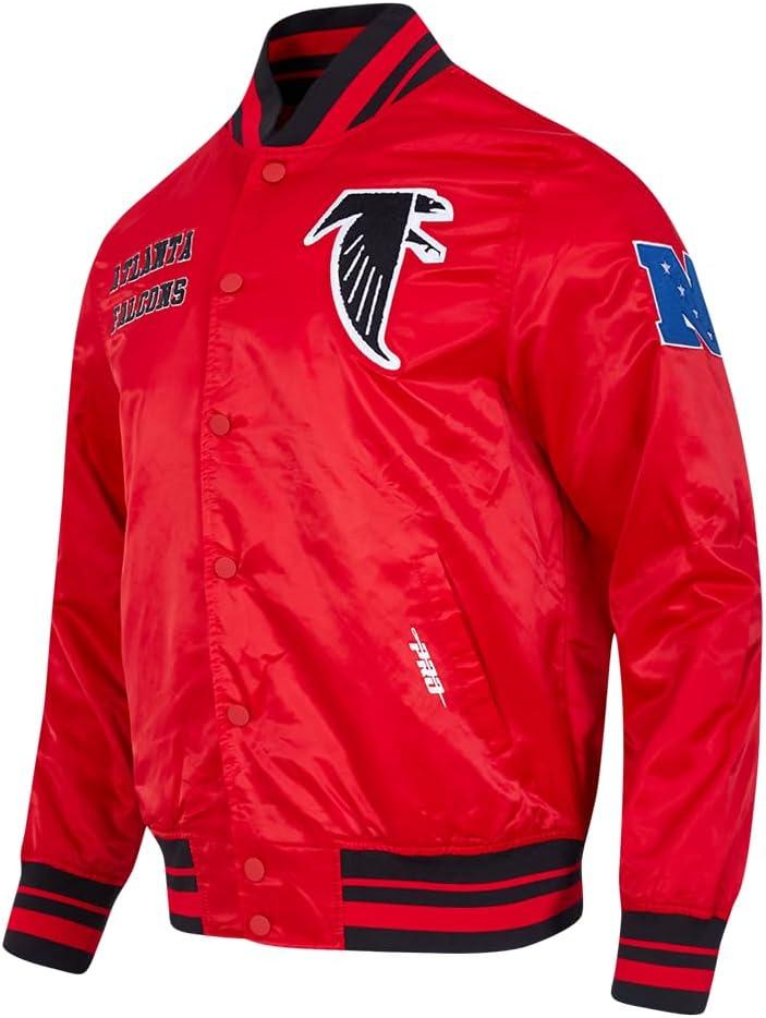 image:imagePro Standard Mens NFL Retro Classics Satin JacketRedBlack