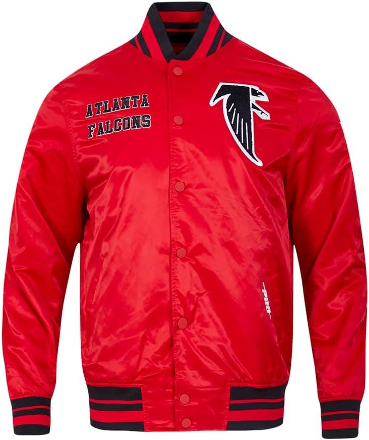 image:imagePro Standard Mens NFL Retro Classics Satin JacketRedBlack