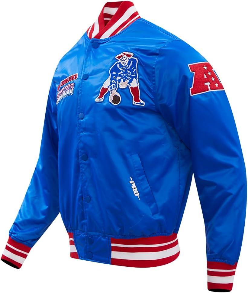 image:imagePro Standard Mens NFL Retro Classics Satin JacketRoyal BlueRed