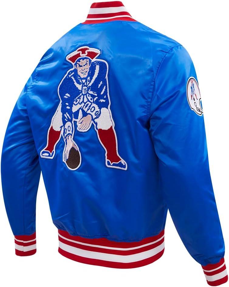 image:imagePro Standard Mens NFL Retro Classics Satin JacketRoyal BlueRed
