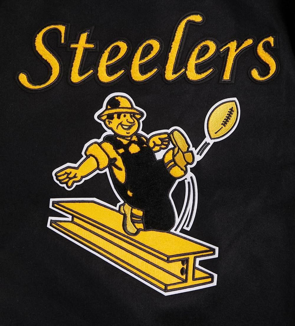 image:imagePro Standard Mens NFL Retro Classics Varsity JacketBlackYellow