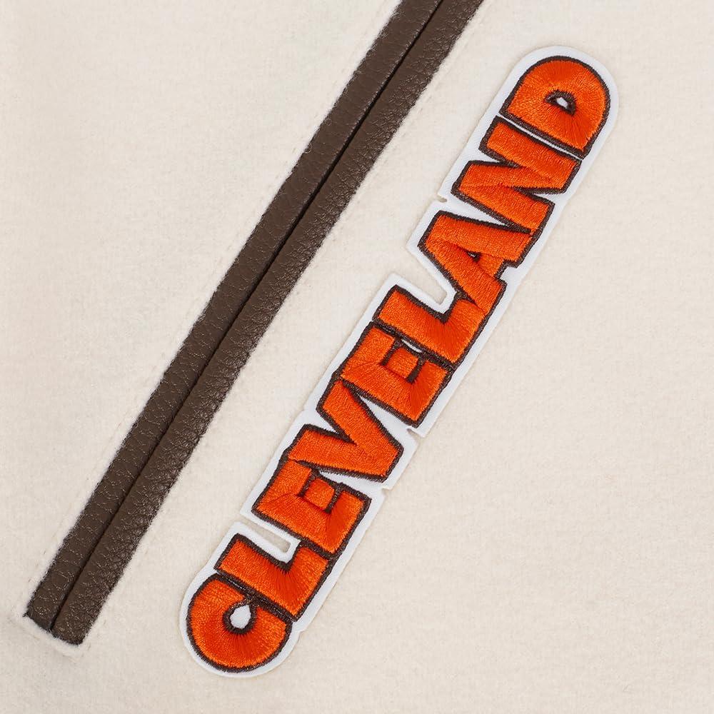 image:imagePro Standard Mens NFL Retro Classics Varsity JacketEggshell Brown