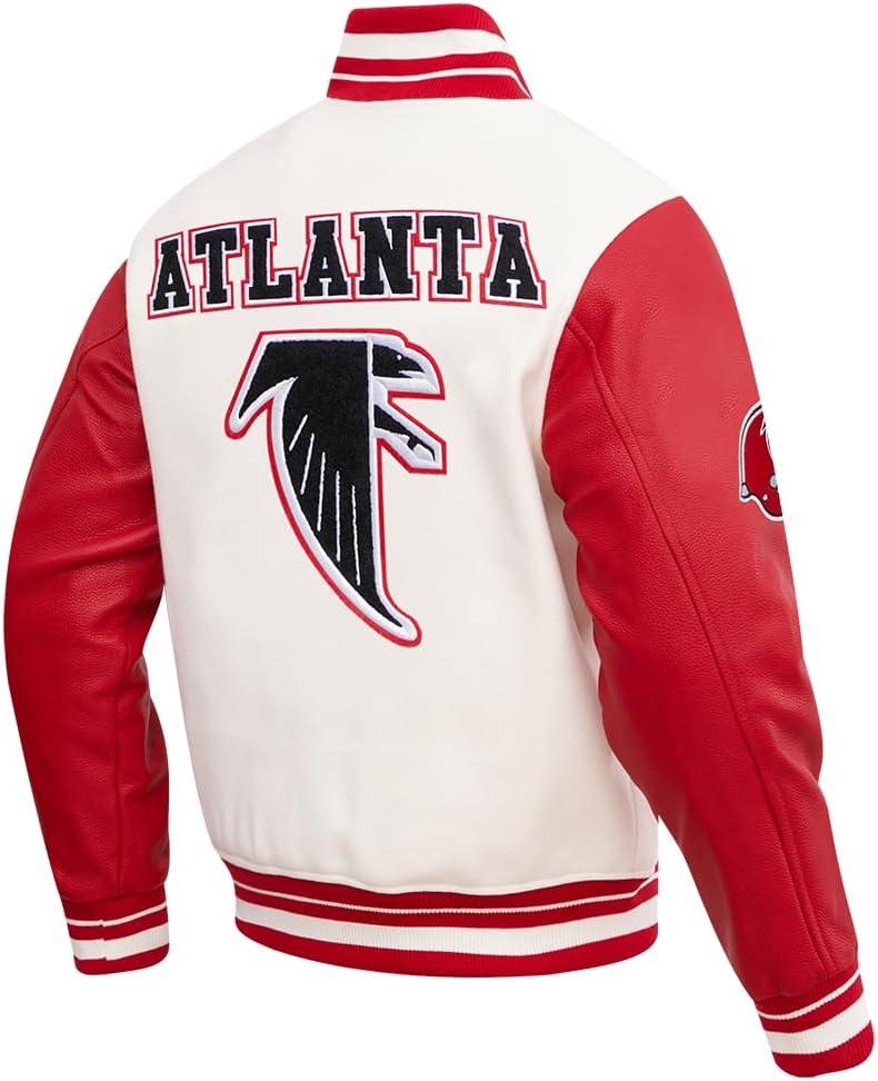 image:imagePro Standard Mens NFL Retro Classics Varsity JacketEggshell Red