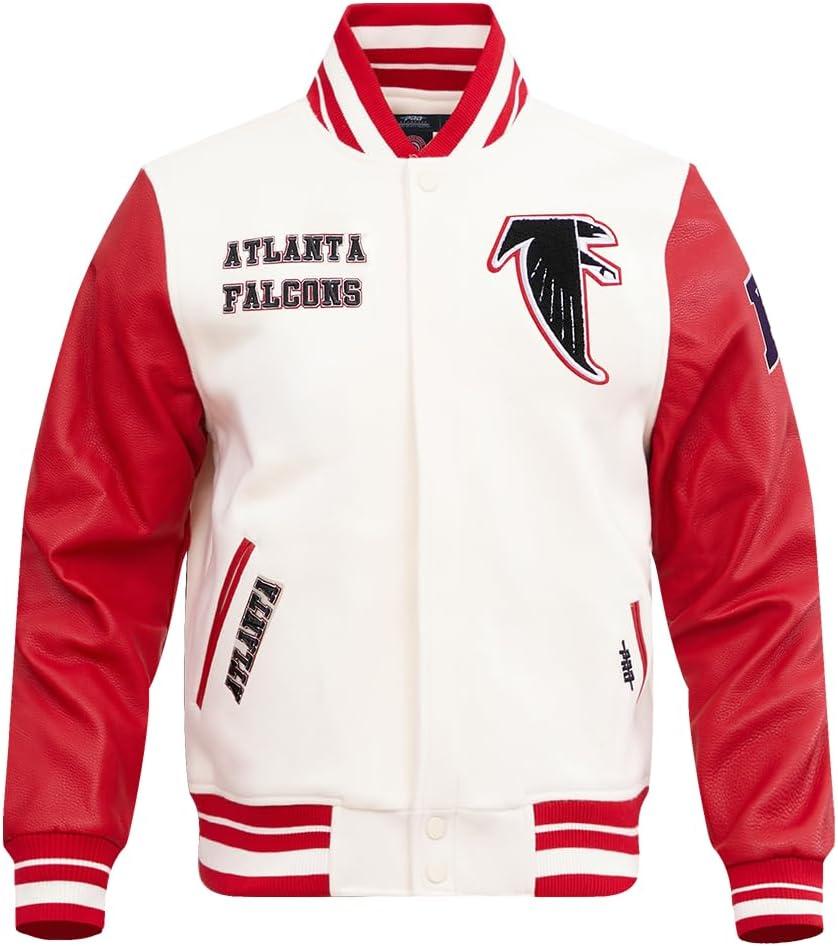 image:imagePro Standard Mens NFL Retro Classics Varsity JacketEggshell Red
