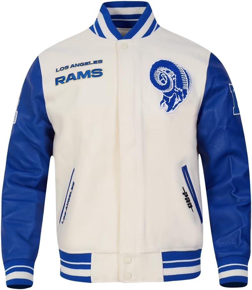 image:imagePro Standard Mens NFL Retro Classics Varsity JacketEggshellRoyal Blue