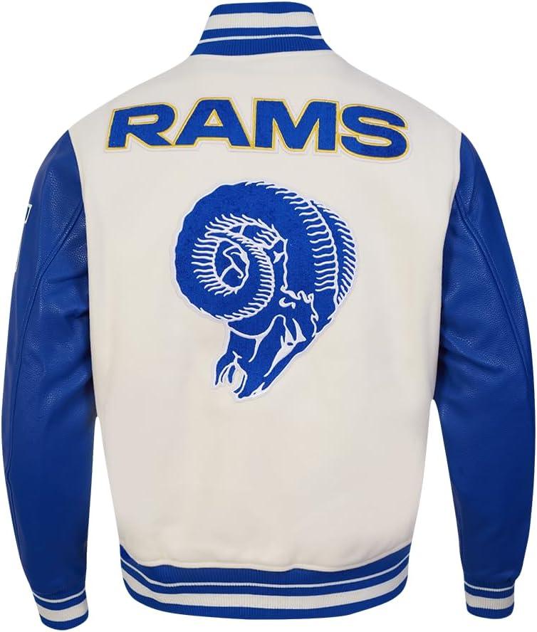 image:imagePro Standard Mens NFL Retro Classics Varsity JacketEggshellRoyal Blue