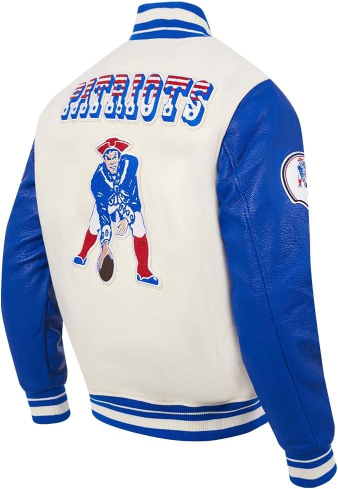 image:imagePro Standard Mens NFL Retro Classics Varsity JacketEggshellRoyal Blue