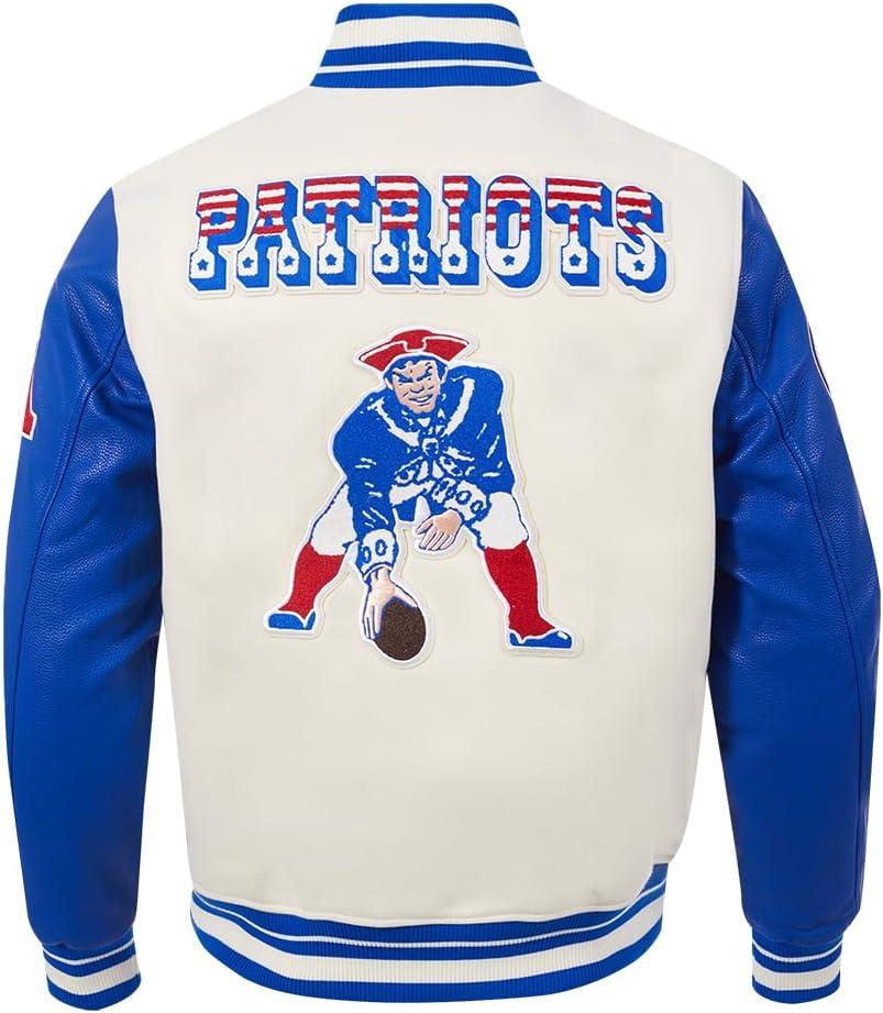 image:imagePro Standard Mens NFL Retro Classics Varsity JacketEggshellRoyal Blue