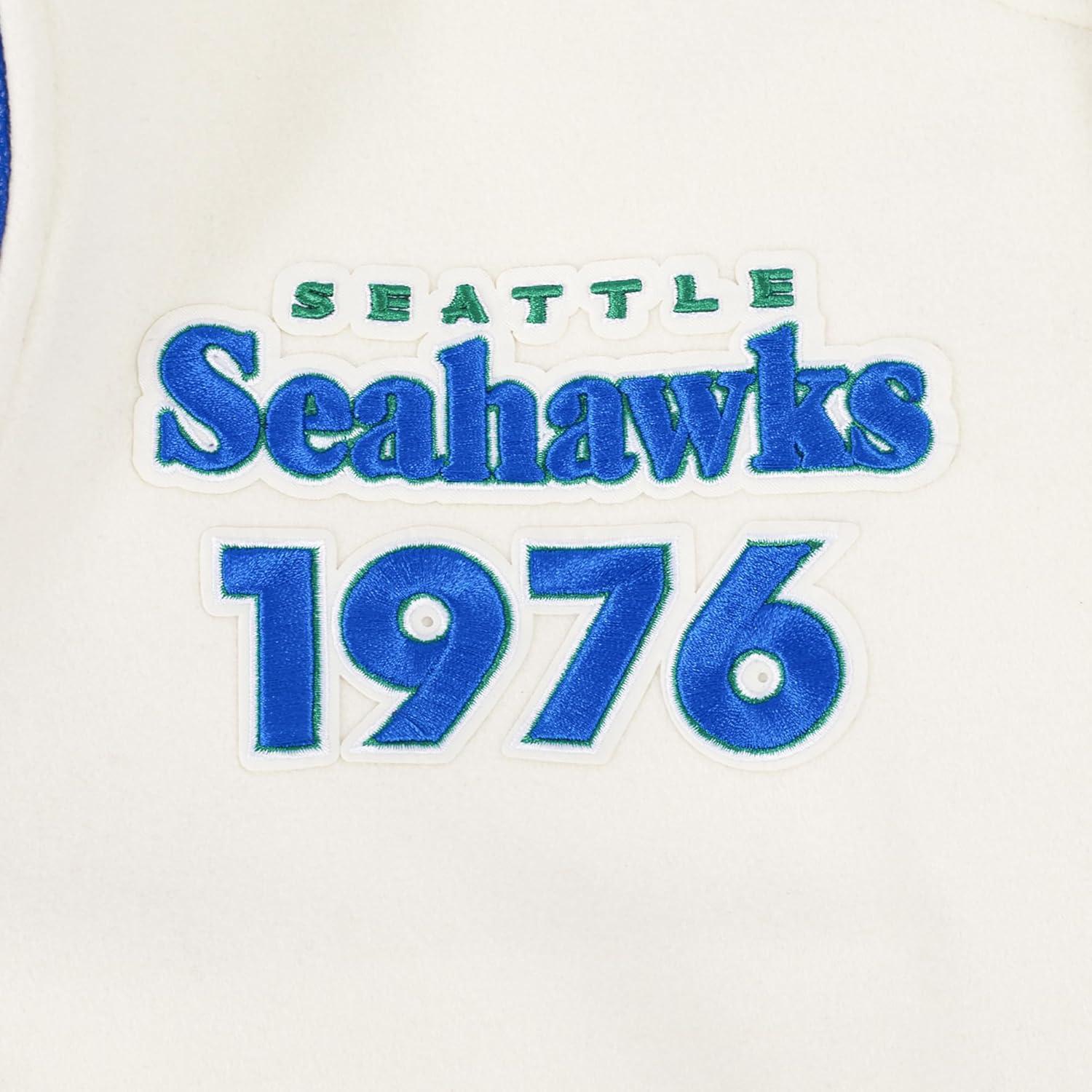 image:imagePro Standard Mens NFL Retro Classics Varsity JacketEggshellRoyal Blue