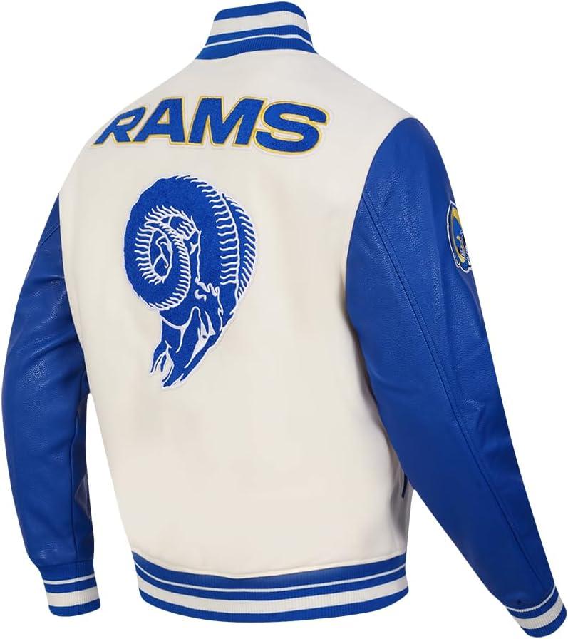image:imagePro Standard Mens NFL Retro Classics Varsity JacketEggshellRoyal Blue